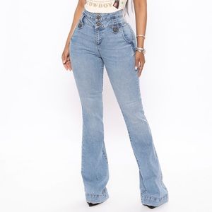 Your Favorite Popstar Mid-rise Flare Jeans - Light Blue Wash